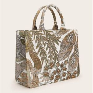 Leaf Print Book Tote